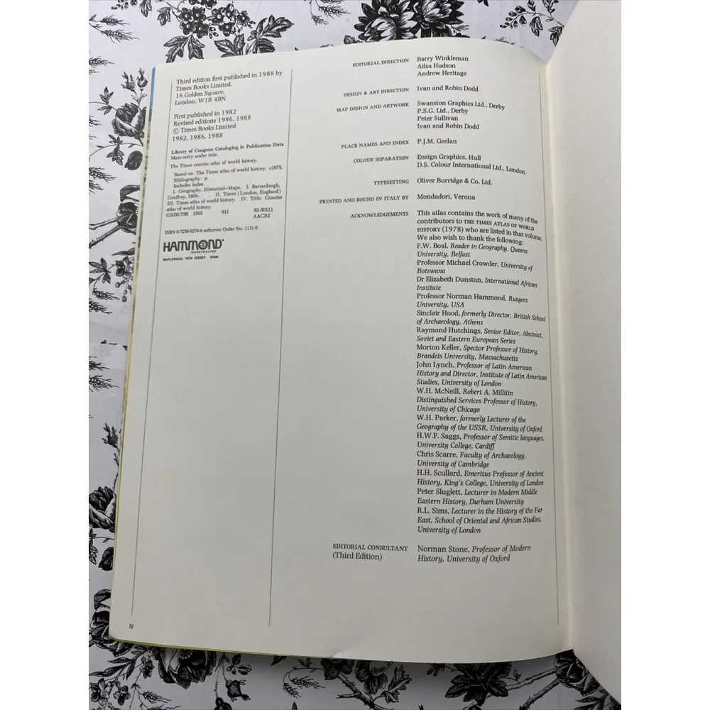 The Times Concise Atlas Of World History Revised Edition 1988